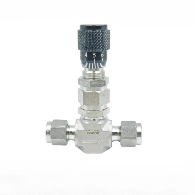 1PC 316L Stainless Steel Micro-regulating Valve Metering Scale Flow Needle Valve 1/4NPT