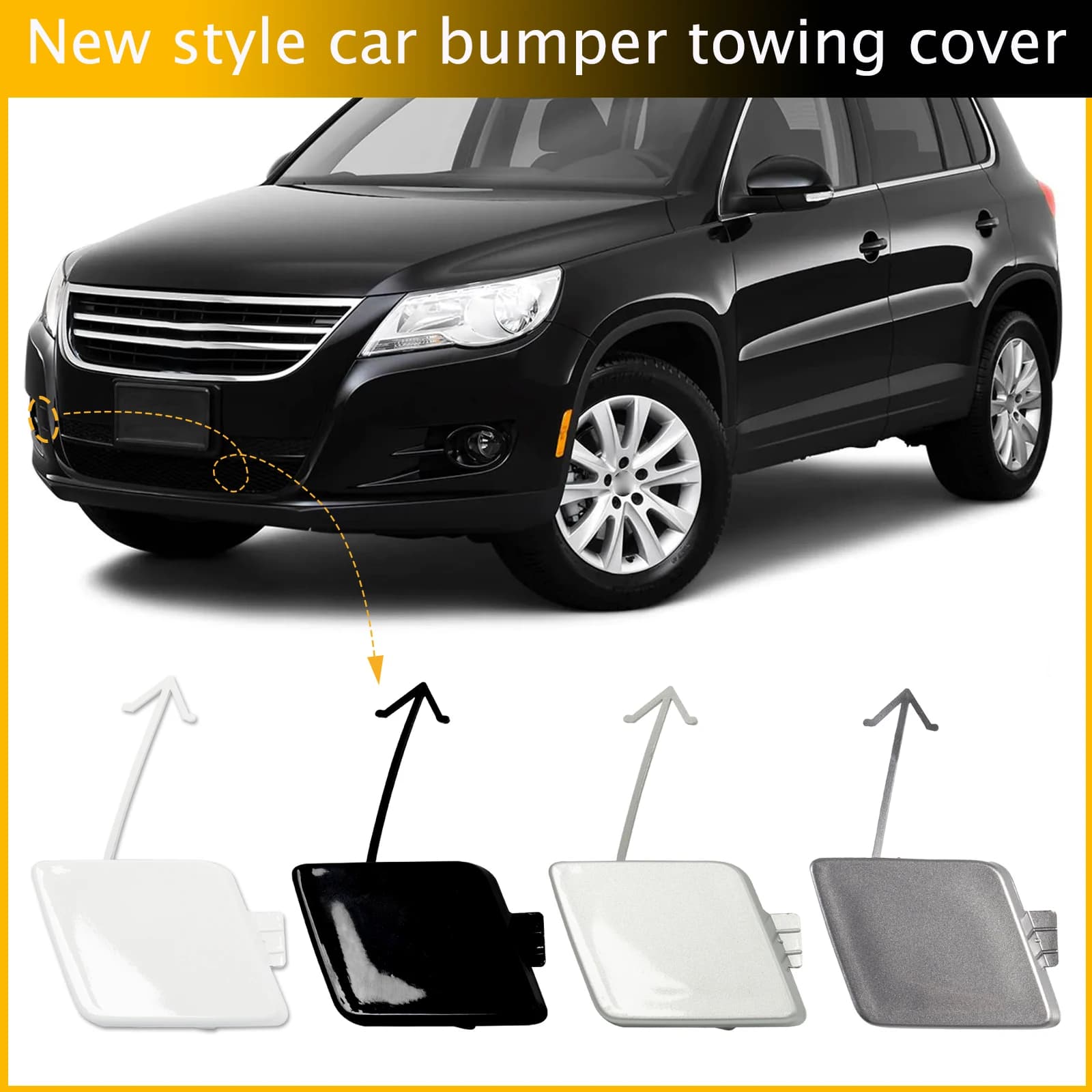 Front Bumper Tow Hook Cap Towing Eye Cover For VW Tiguan 2009-2011 5N0807241 Car Accessories