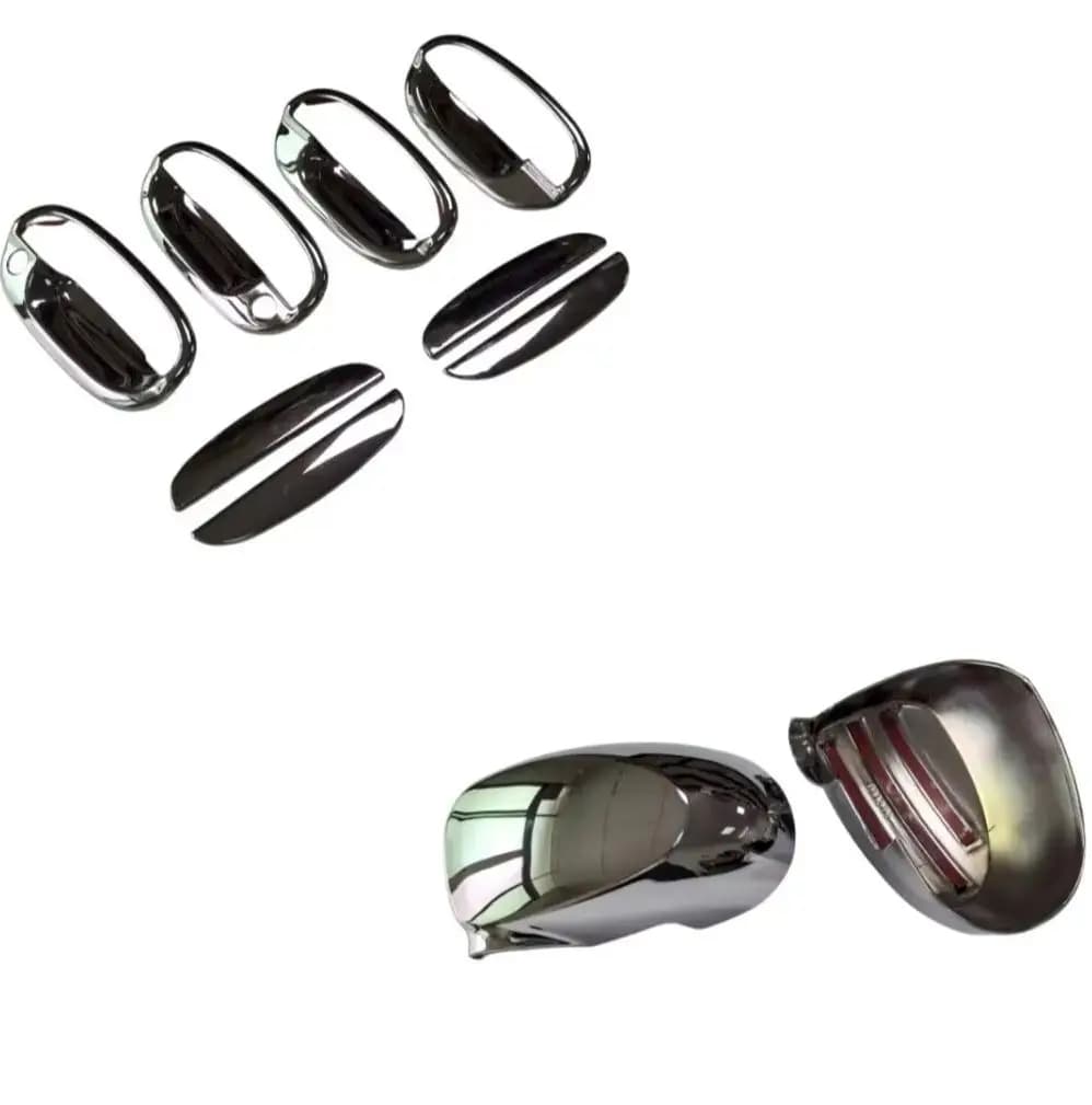 Combo Set Chrome Door Handle Cover + Chrome Mirror Cover for Chevrolet Matiz / Spark 2005 2006 2007 2008 2009-- Sturdy Accessory