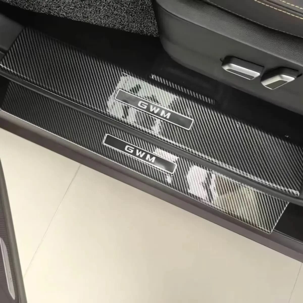 For GWM Haval Dargo 2020-2023 2024 Car Door Sill Protector Trim Interior Moulding Cover ABS Carbon Fiber Exterior Auto Accessory
