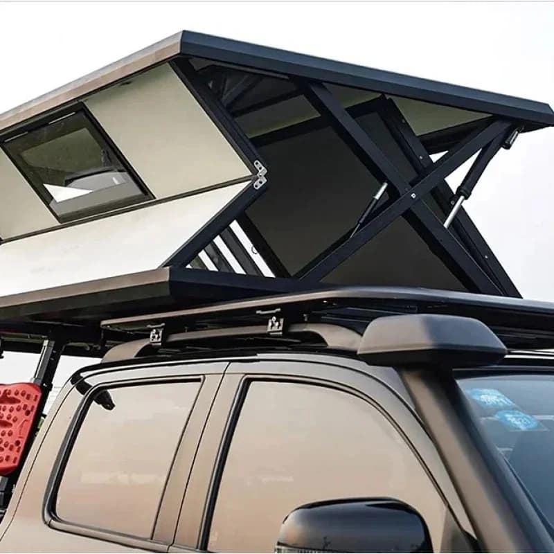 High Quality 2‑4 Person Aluminum Hard Rooftop Tent One Opening With Mattress Off Road Overland Camping Supplies