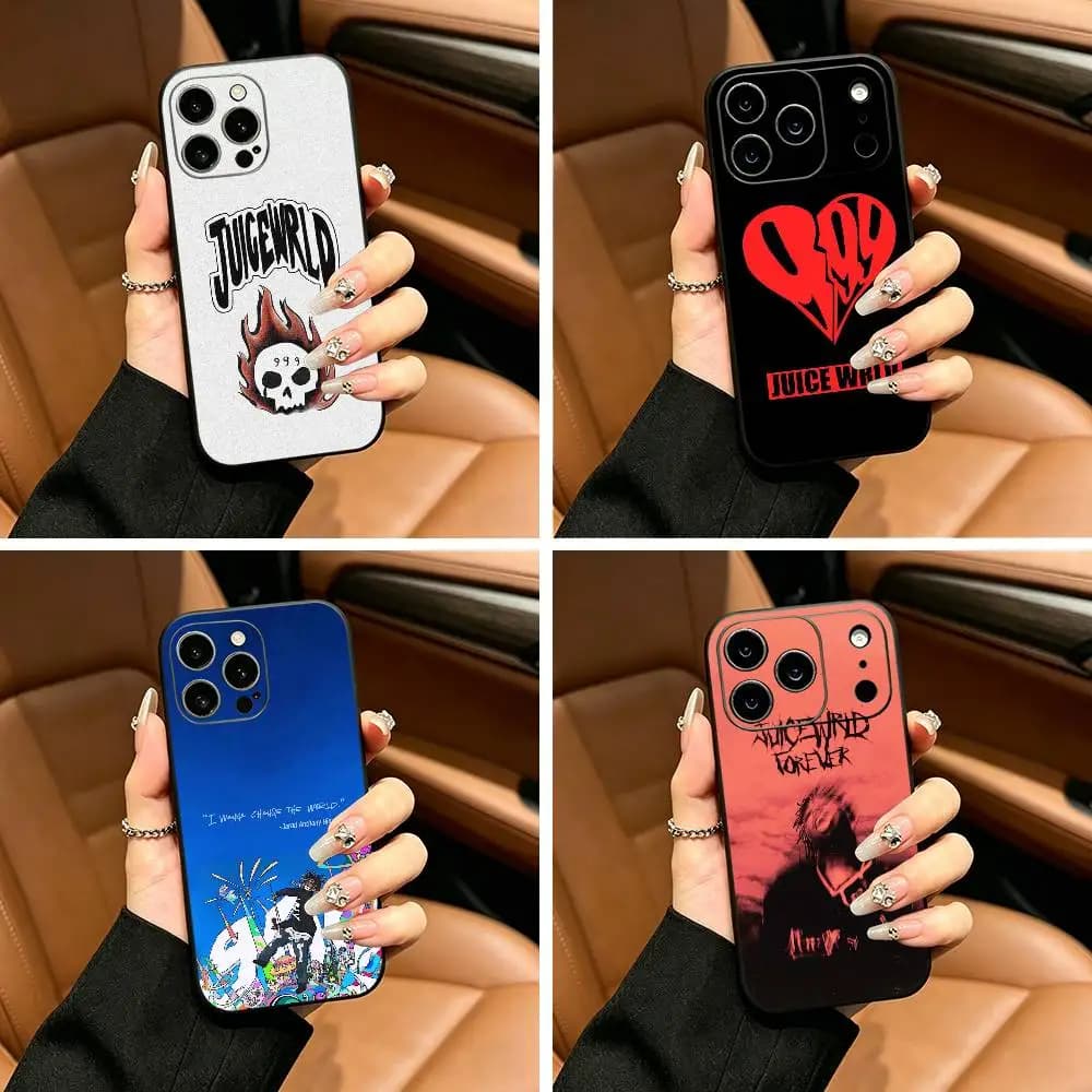 Dark Hip Hop 999 J-Juice -W-Wrld Phone Case For iPhone 17,16,15,14,13,12,11 Pro Max,16Plus,XS Soft Black Cover