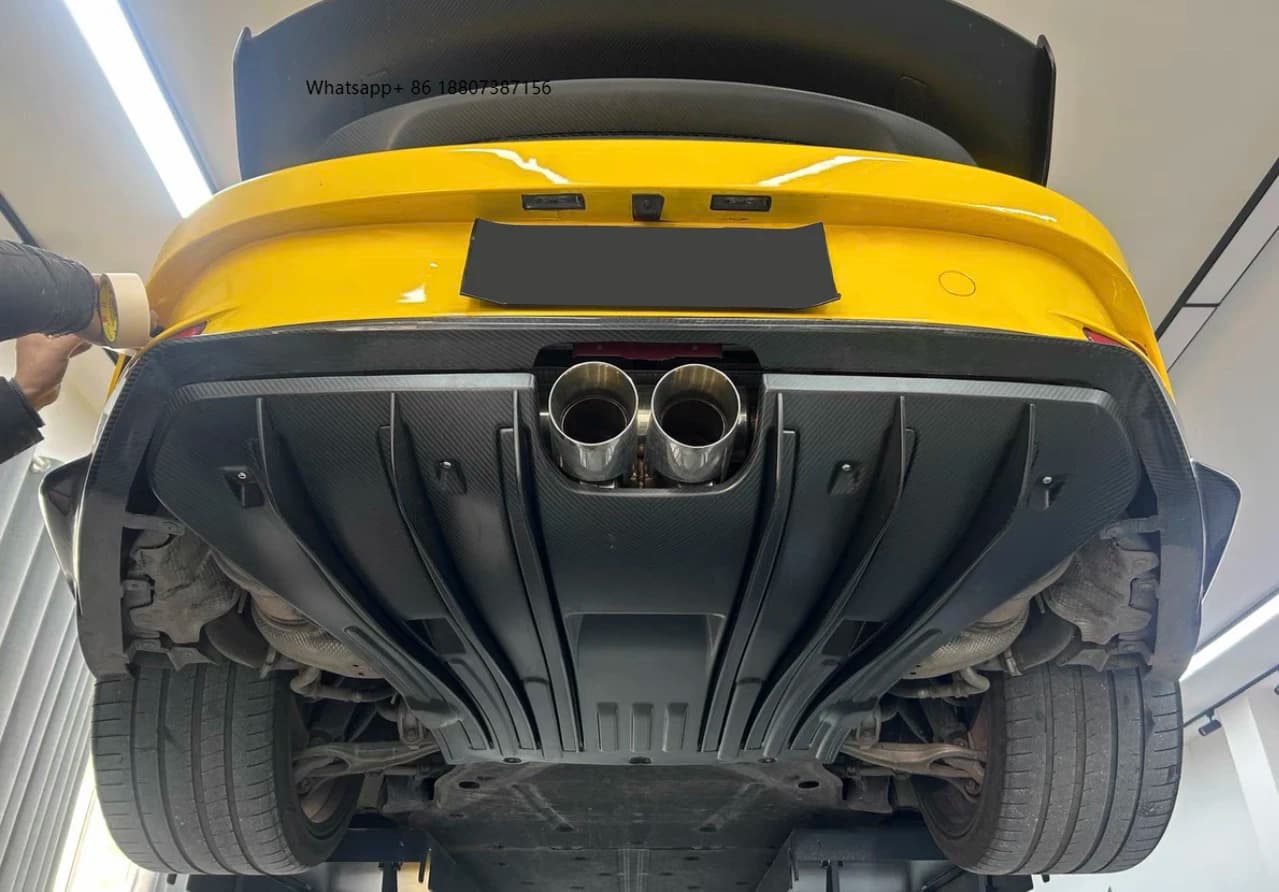 Auto Sport Parts Universal Dry Carbon Fiber Rear Diffuser Spoiler Rear Bumper forPorsche 911 992 GT3 OEM Style Factory