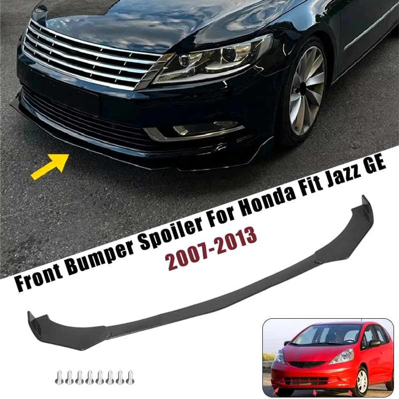 Sport Front Bumper Splitter Spoiler Lip For Honda Fit Jazz GE 2007-2013 5Pcs Adjustable Sectional Car Exterior Tuning Body Kit