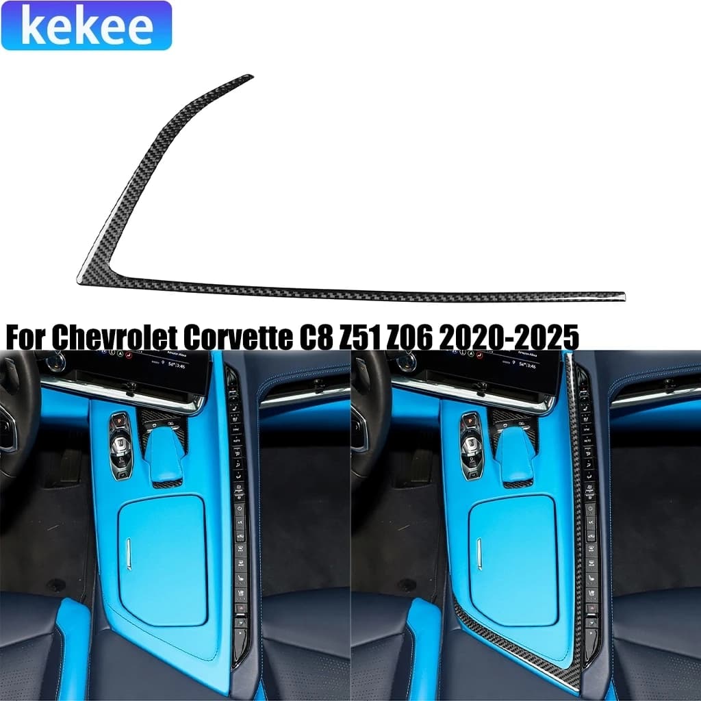 For Chevrolet Corvette C8 Z51 Z06 2020-2025 Carbon Fiber Gear Shift Air Condition Control Car Accessories Interior Stickers Trim