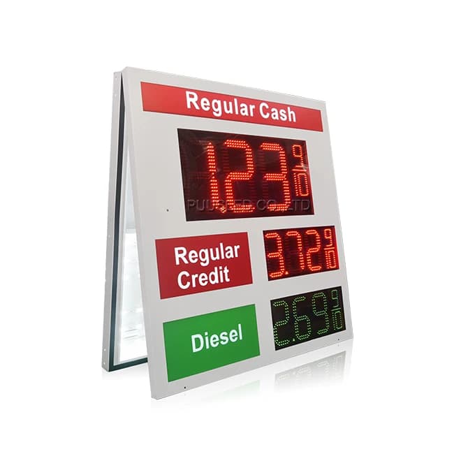 Outdoor Brightness PCB Digital Number LED Gas Price Sign Gas Station Lighting Box Oil Price Display