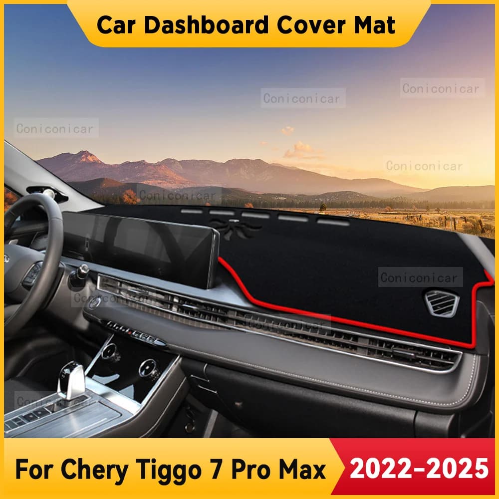For Chery Tiggo 7 Pro Max 2022-2024 Car Dashboard Cover Mat Non-slip Sun Shade Cushion Protective DashMat Pad Accessories