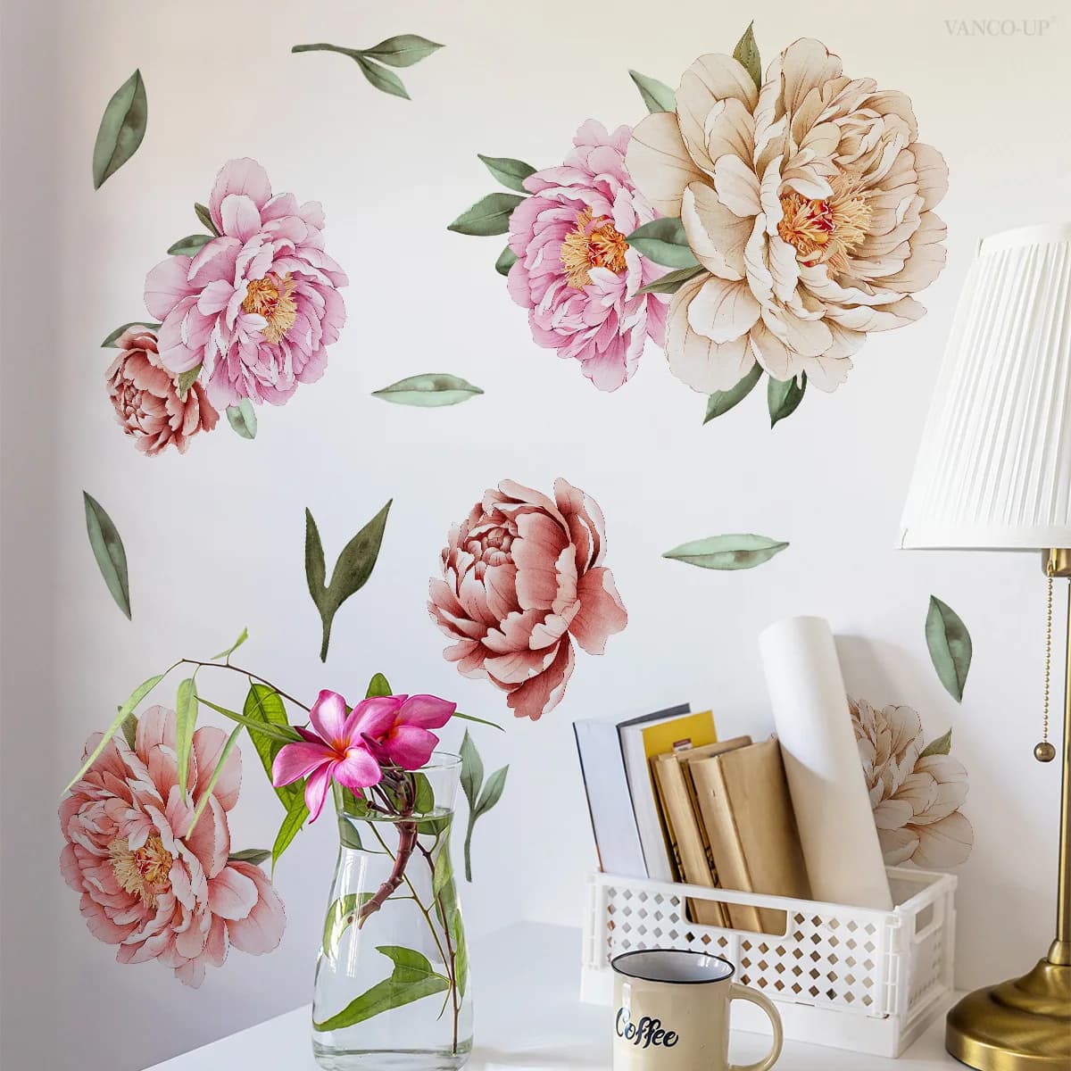 Non-PVC Floral Wall Decals - Self-Adhesive No-Residue Flower Stickers for Living Room & Bedroom Decor