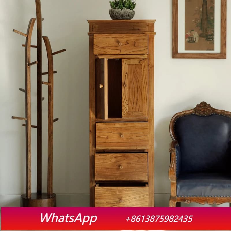 LH  Solid Wood Side Cabinet Simple Modern Corner Cabinet Living Room Bedroom Narrow Locker