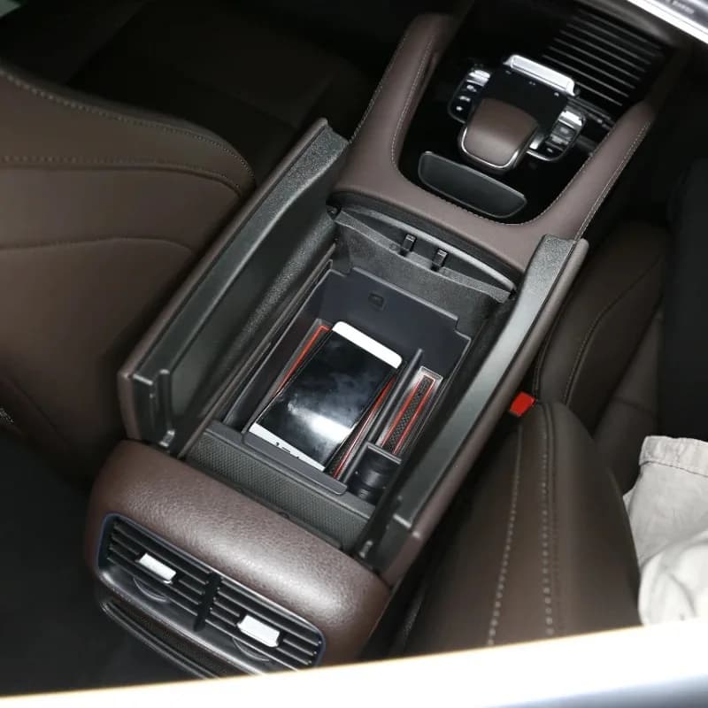 For Mercedes GLE W167 2020-2025 ABS Black Car Door Storage Box Storage Trays Phone Storage Box Interior Car Accessories