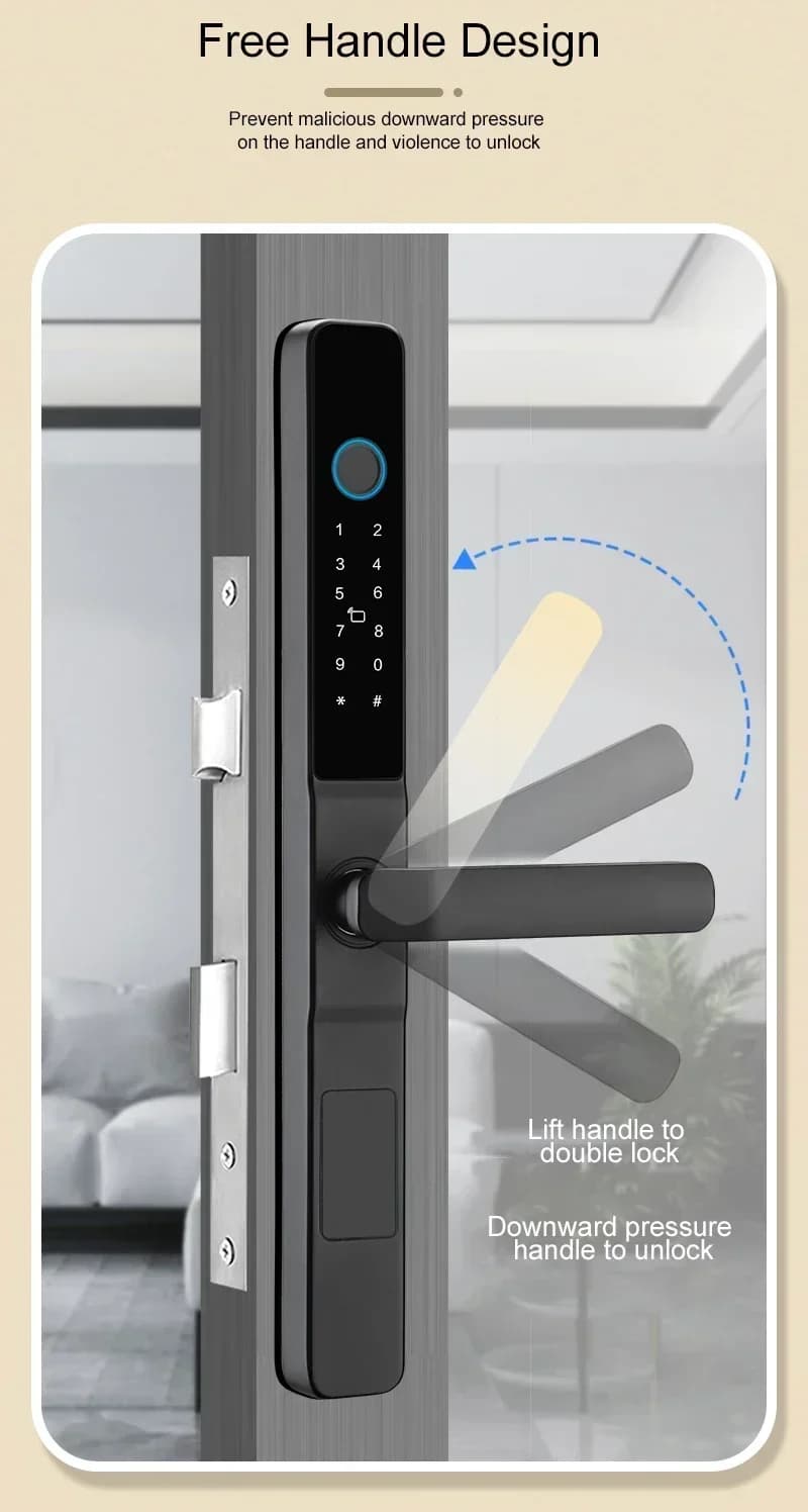 Electronic TTlock Waterproof Smart Tuya Lock Biometric Fingerprint Password Card Keyless Smart Wifi Door Lock