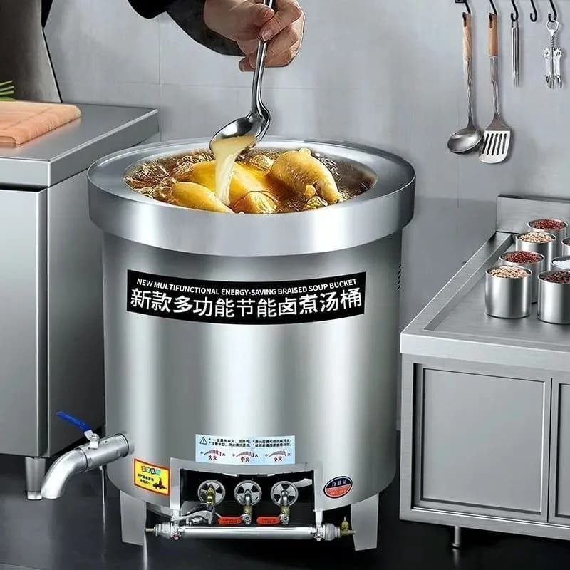 Commercial energy-saving soup bucket, braised cooking bucket, stainless steel soup bucket, large-capacity soup pot,
