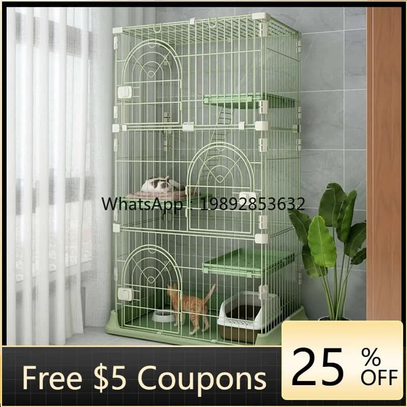 LYY Cat Cage Cat Villa Home Indoor with Toilet Extra Large Free Space Small Cat House