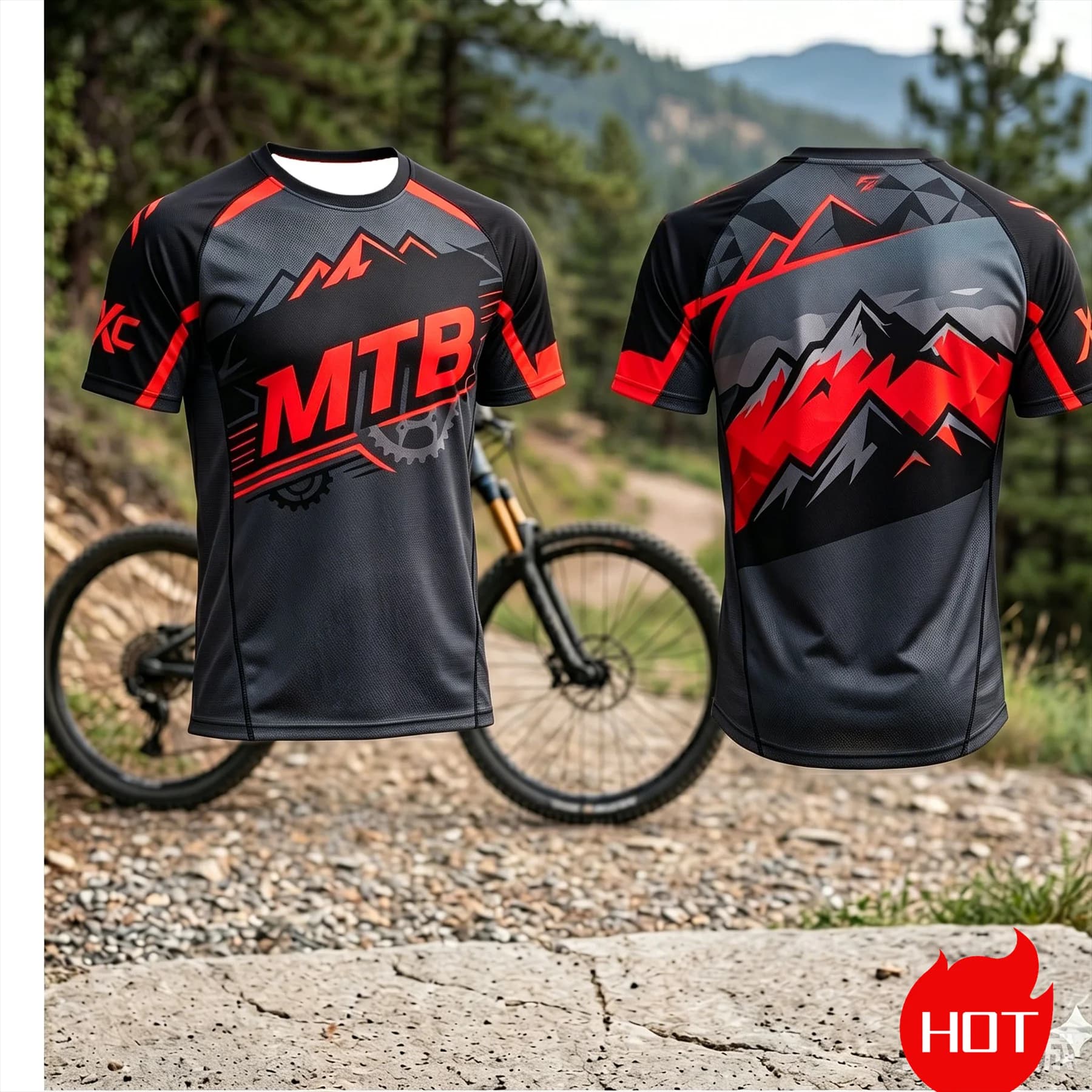 Fashion Men's Breathable Mtb Mountain Enduro off Road Motocross Bike Jersey Cycling Top Riding Quick Dry Sports Top Cycling Top