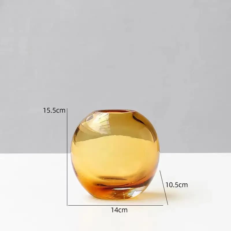 y9-  Modern transparent thick-bottomed glass vase, model room living room dining table decorative flower ware