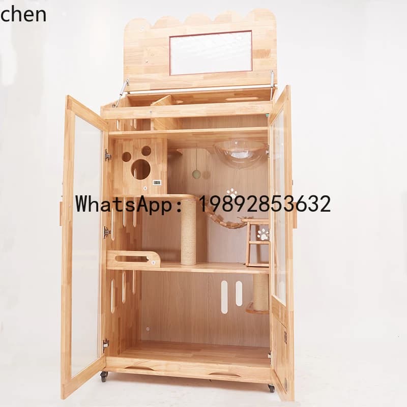 cat villa solid wood cage oversized cat house cat cabinet house