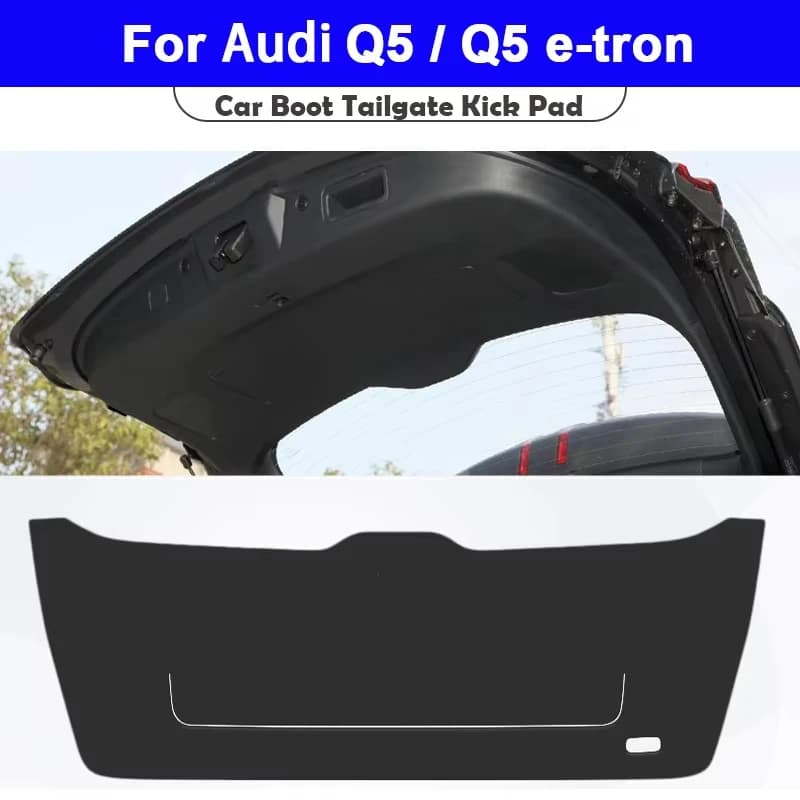 For Audi Q5 E-tron FY Sportback 2017-2026 Trunk Tailgate Guard Pad Leather Rear Trunk Door Protective Car Interior Accessories