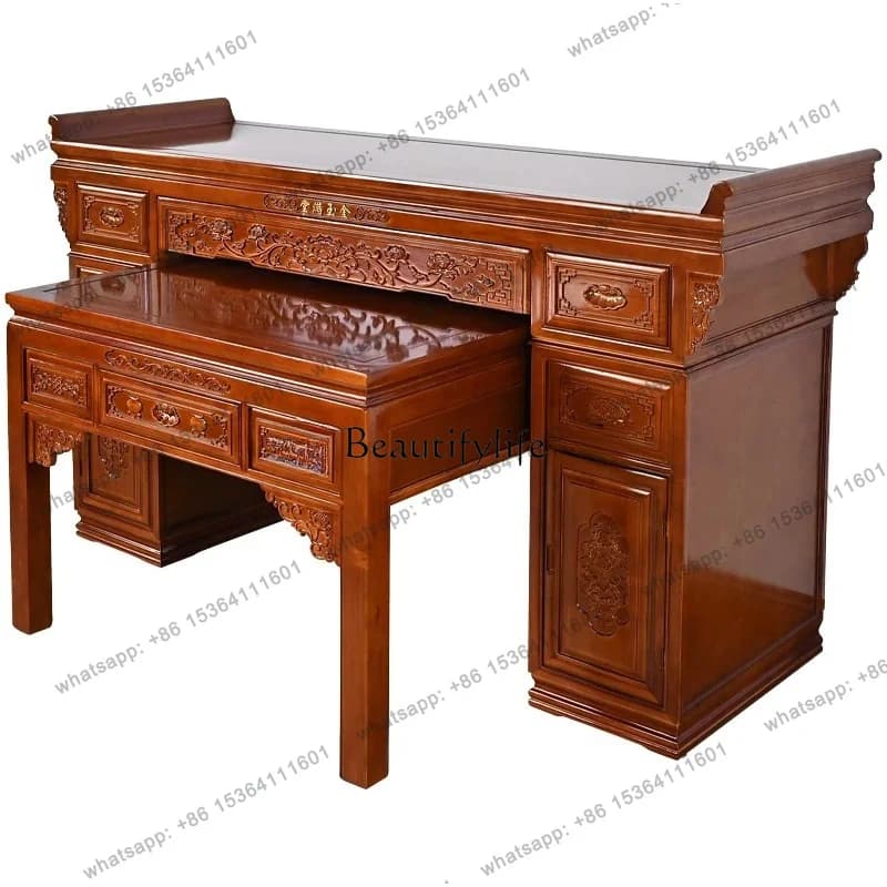 Best Seller  Ash Solid Wood Buddhist Table Offering Incense Case New Chinese Style Central Hall Living Room Offering Buddhist