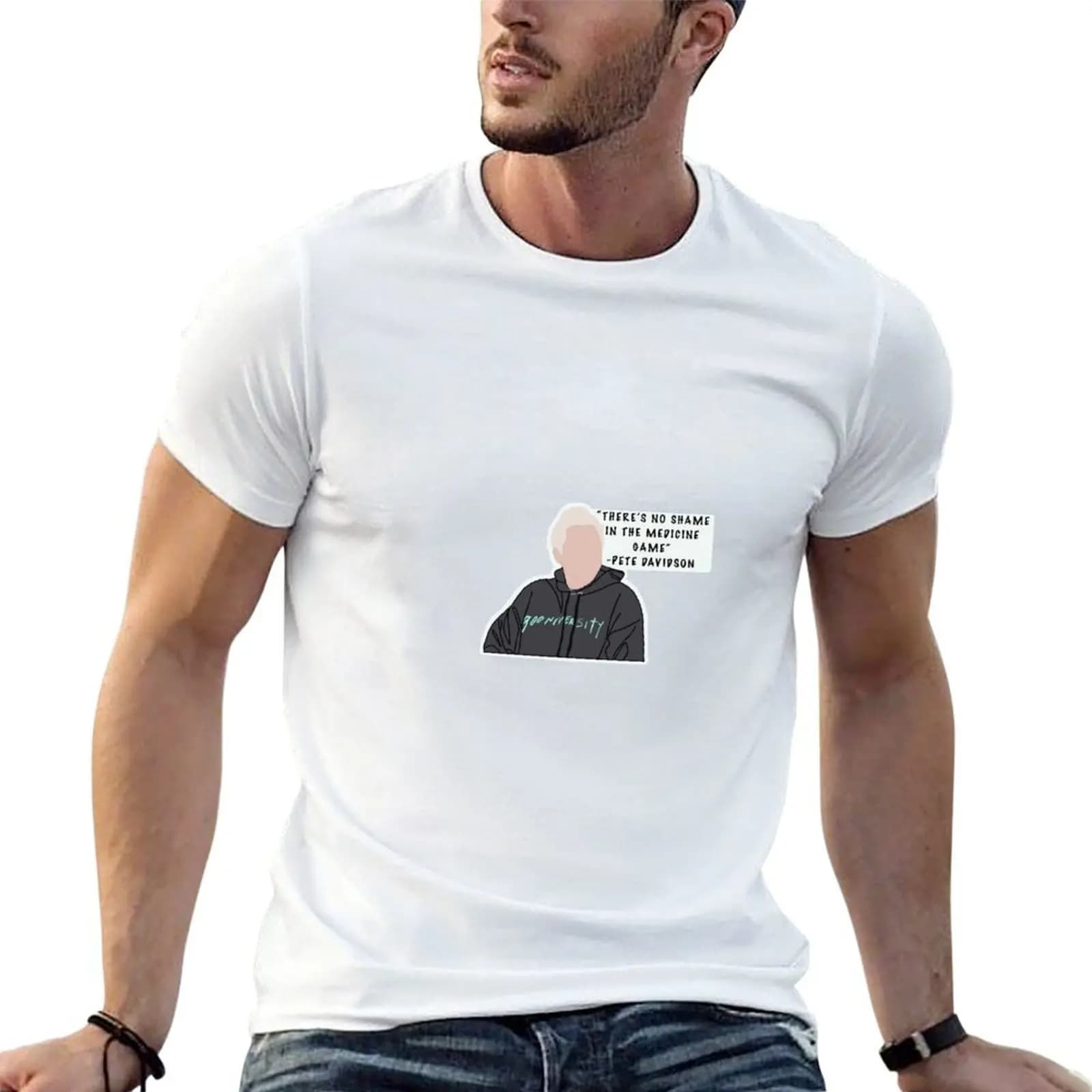 Pete Davidson, No Shame in the Medicine Game T-Shirt graphic t shirt vintage plus size clothes mens t shirts