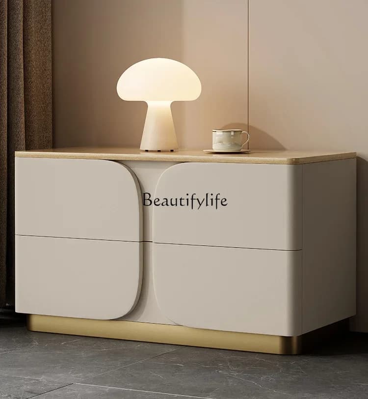 X4 parts and accessoriesLight luxury minimalist bedside table white wood solid wood locker