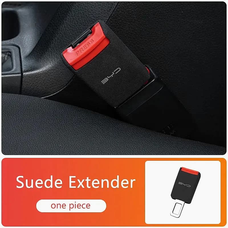 2Pcs Anti‑Wear Suede Safety Belt Buckle Extender For BYD Atto 3 Seal Dolphin Han Tang Song Yuan Car Interior Styling Accessory