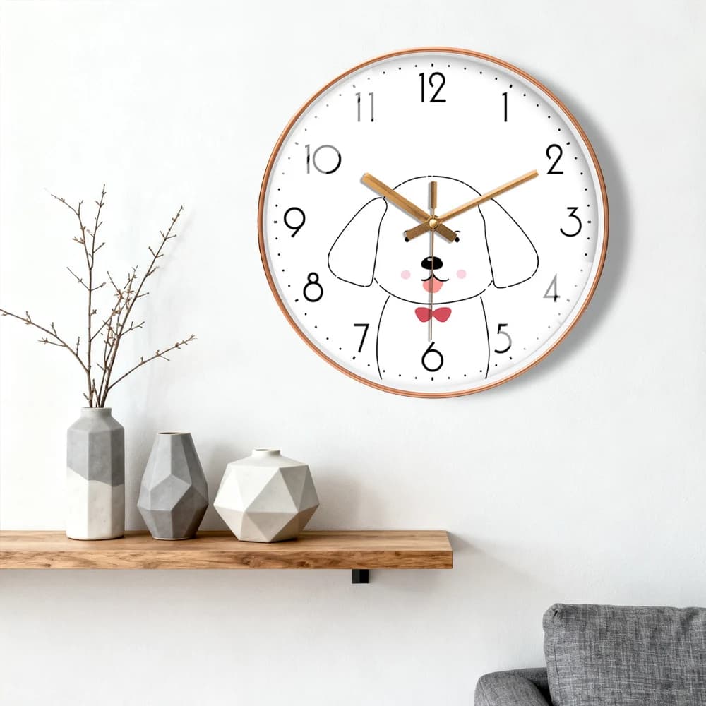 Minimalist Wall Clock Cute Cartoon Rabbit Design Quartz Movement Wall Watch For Bedroom Office Kitchen Home Decor