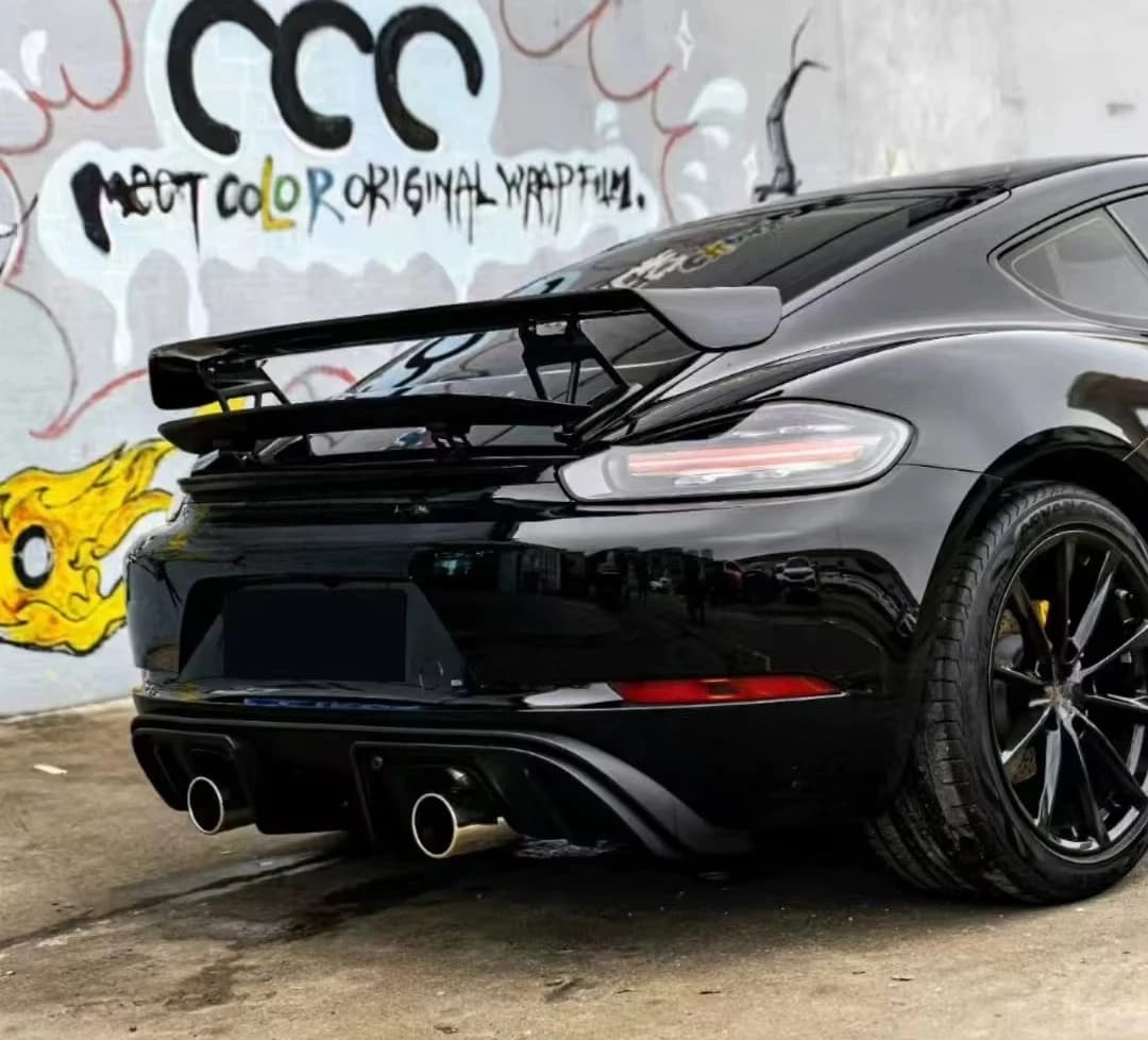 718 Carbon Fiber Rear Trunk Wing for 981 982 987 Boxster GT 4 Tail Spoiler Body Kit