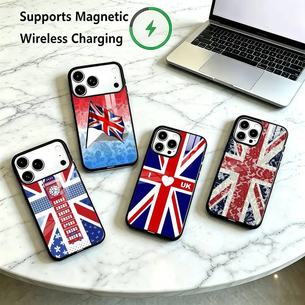 British Union Jack Flag  Phone Case For iPhone18 17,16,15,14,13,12,11 Plus,Pro Allows magnetic wireless charging Gift