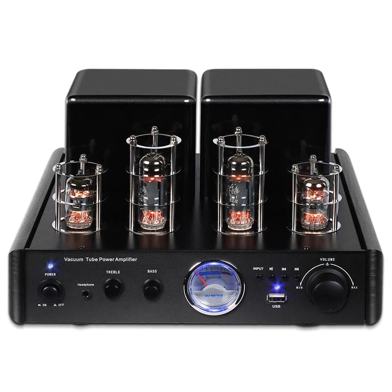 Hifi AV-2030 Integrated Vacuum Tube Home Stereo Amplifier Class For 2.0 2*30W Aluminium With For And Remote Control