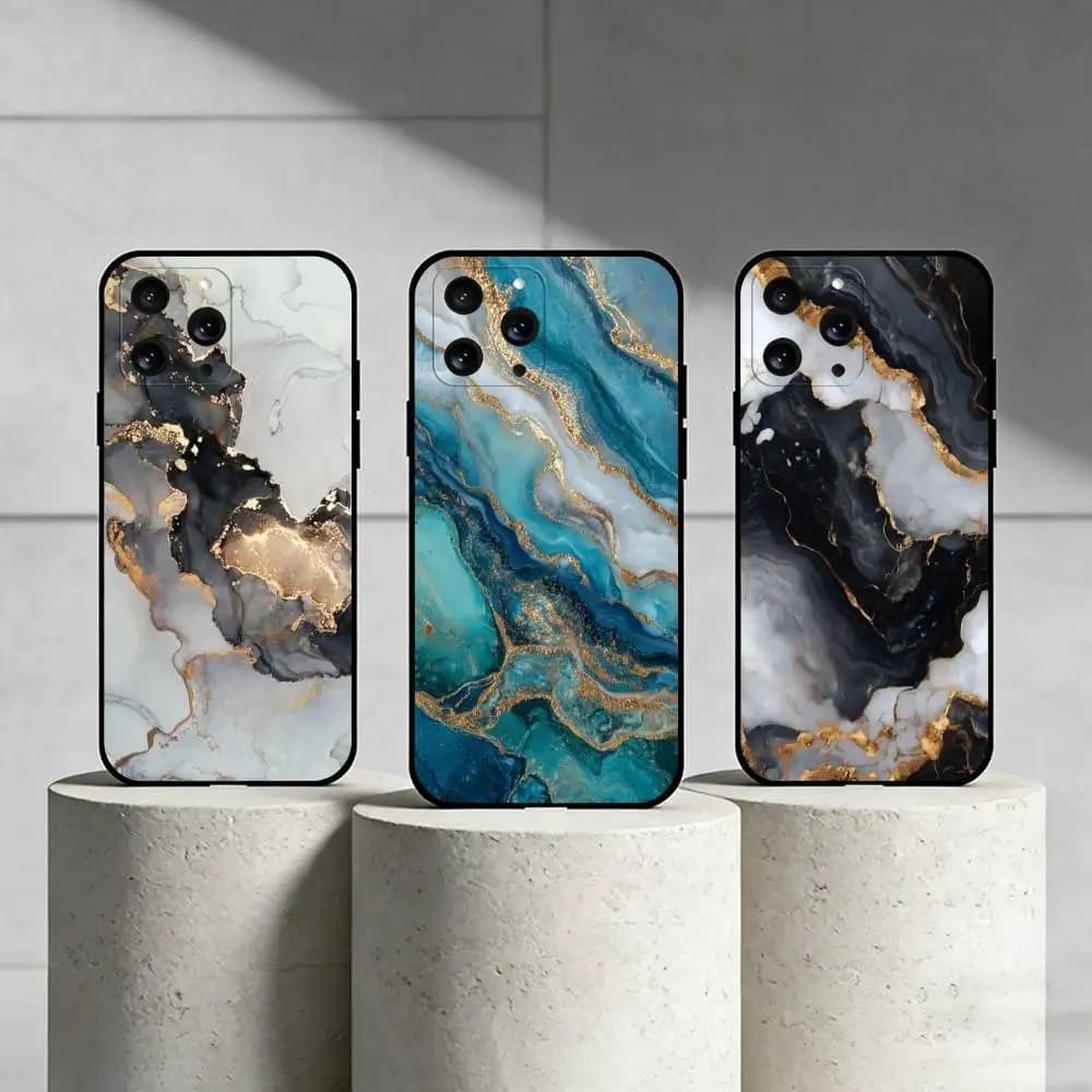 G-Gilding art Phone Case For iPhone 17,16,15,14,13,12,11 Plus,Pro Max,SE4Soft Silicone Black Cover