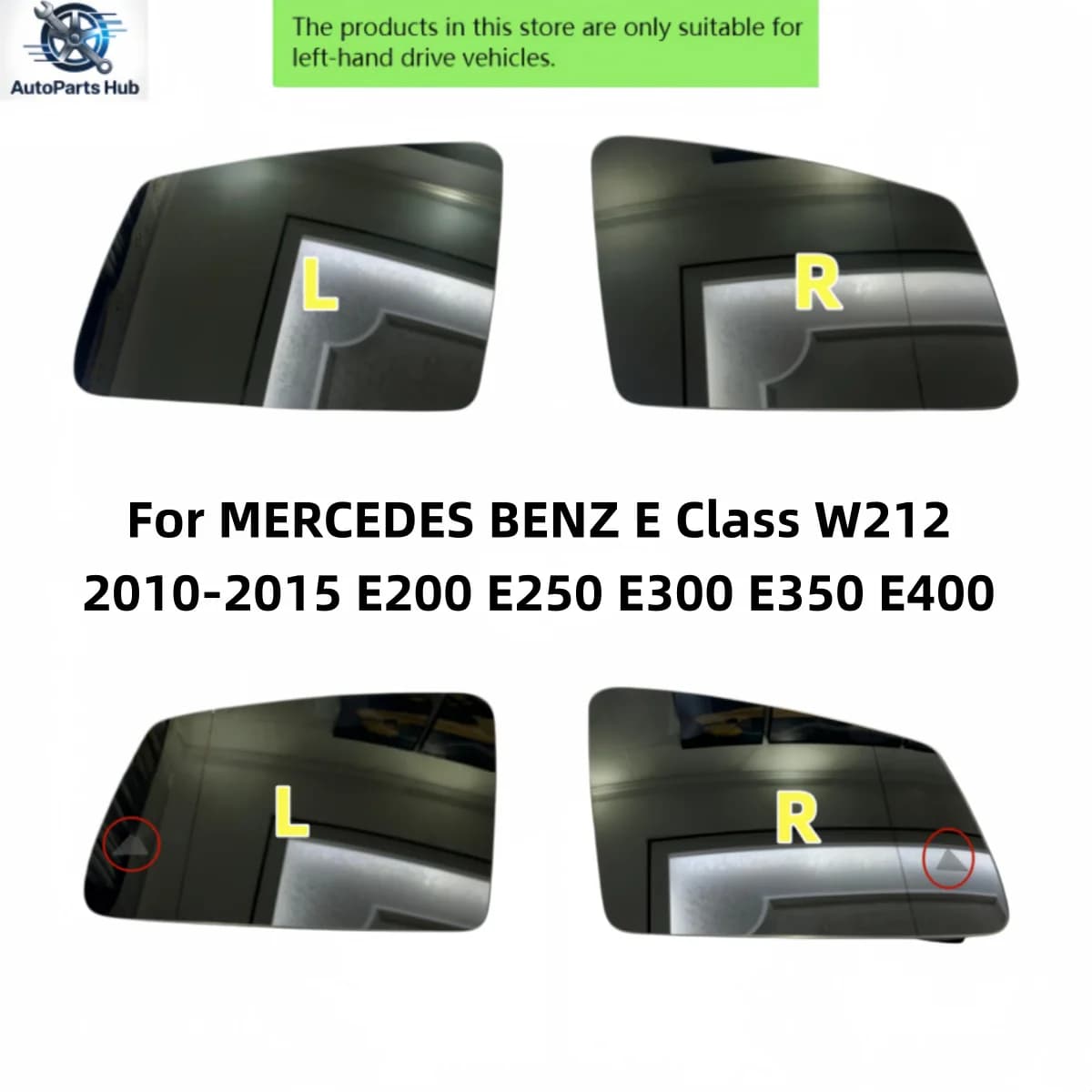 For MERCEDES BENZ E Class W212 2010-2015 E200 E250 E300 E350 E400 Heated Side Glass Mirror Lens with Blind Spo