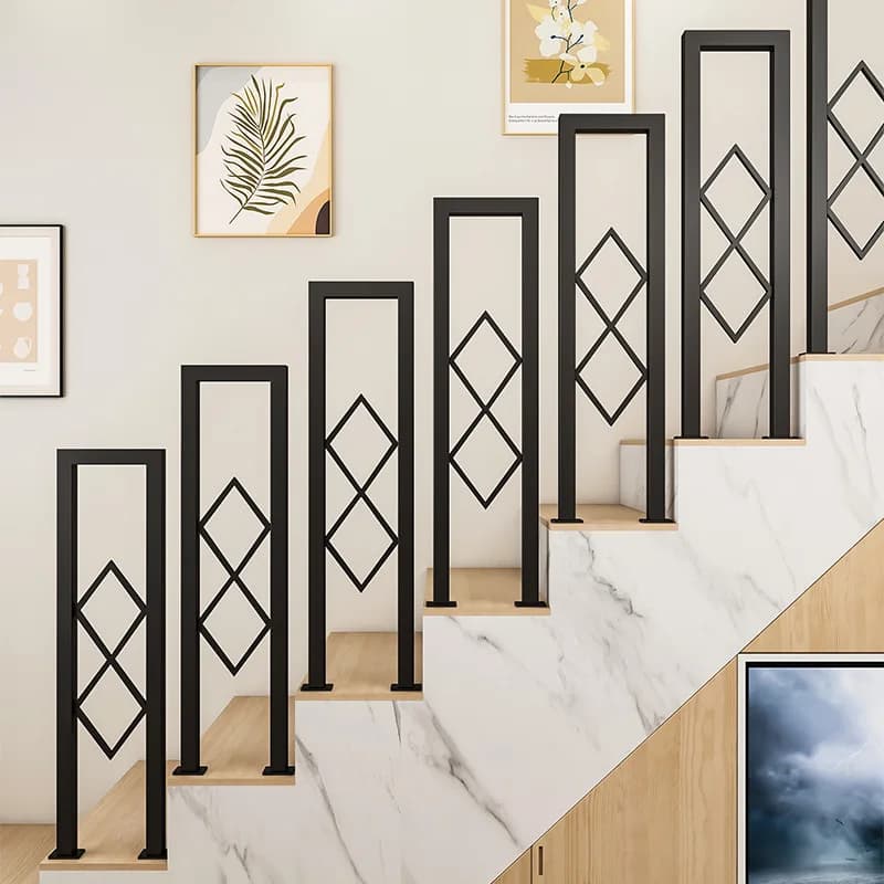Handrails, Stairs, Railings, Simple U-shaped Nordic Wrought Iron Guardrail, Columns, Indoor Loft Protective Fence