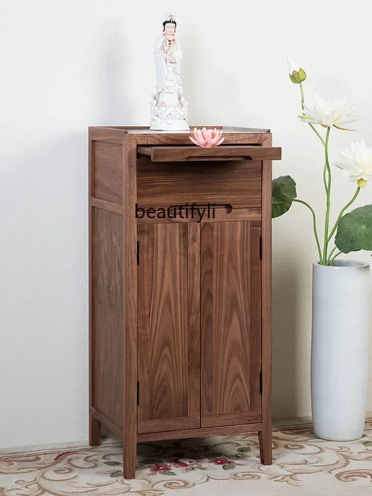 k182xz1Black Walnut Jucai Cabinet Household Buddha Shrine Guan Gong Shrine Altar Altar