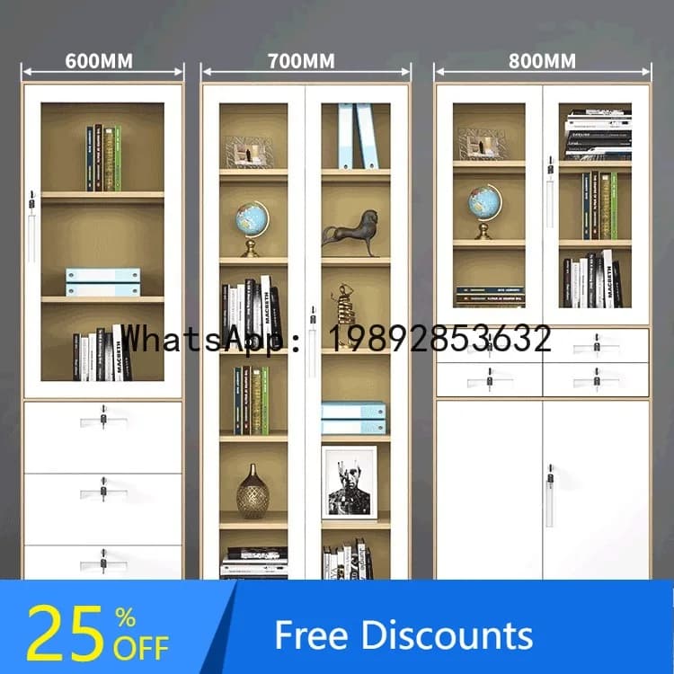 LYY Home Bookshelf Floor-standing Multi-layer Gap Storage Organizer for Living Room with Doors Dustproof Bookshelf with Lock