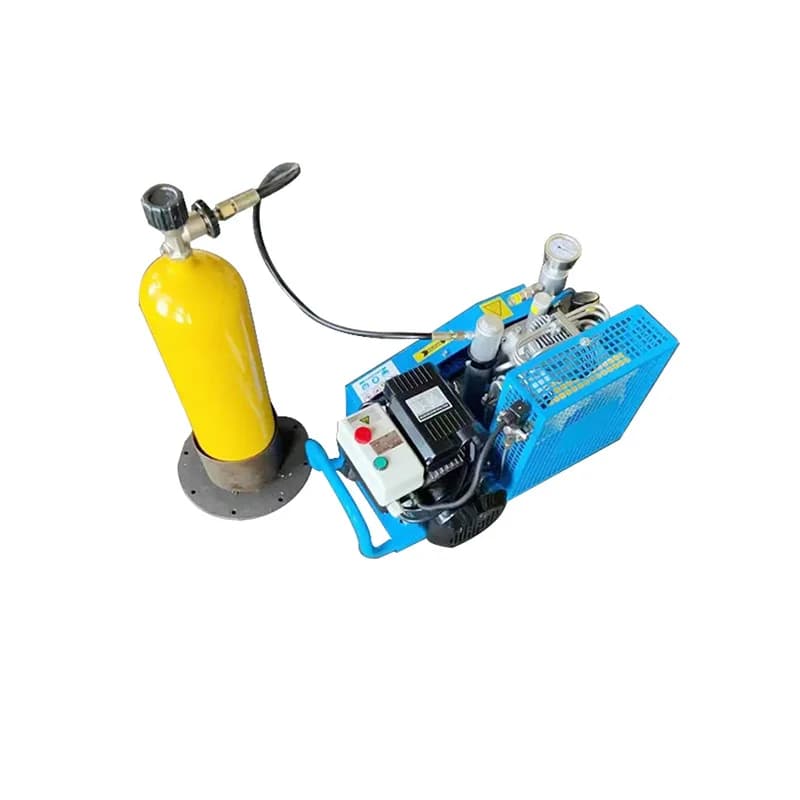 Electric High Pressure Air Pump 220V 4500psi 300bar Four Cylinder Portable Compressor for Water Sports Diving 100L Manual Stop