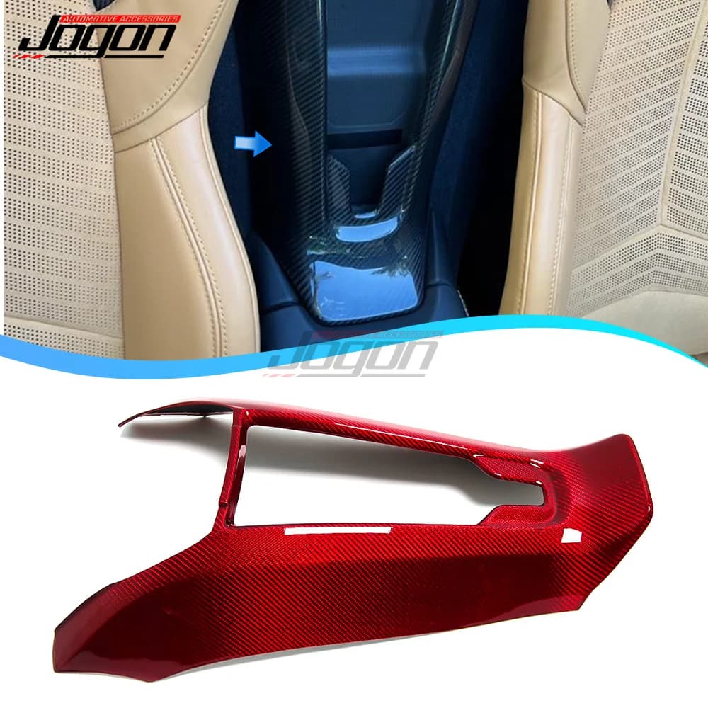 For Corvette C8 Z51 Z06 Stingray 2020-2023 Wireless Charger Cover Trim Sticker Red Carbon Fiber Car Accessories