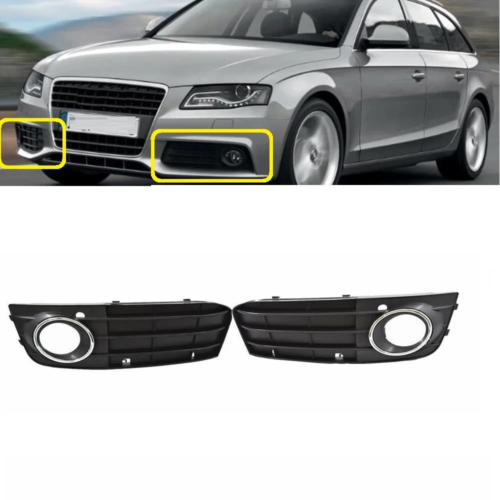 For Audi A4 B8 Avant 2008 2009 2010 2011 2012 Car-Styling Front Bumper Fog Light Lamp Lower Grille Cover