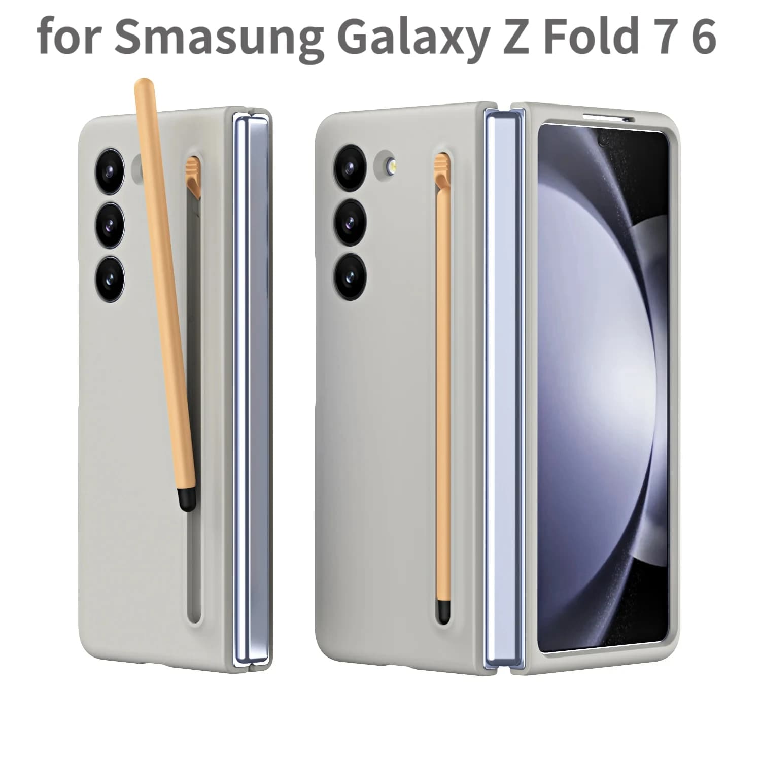 Business with S Pen Silicone Case for Smasung Galaxy Z Fold 7 6 Pen Slot Shockproof Hard PC Fold7 Fold6 Fold7 Case