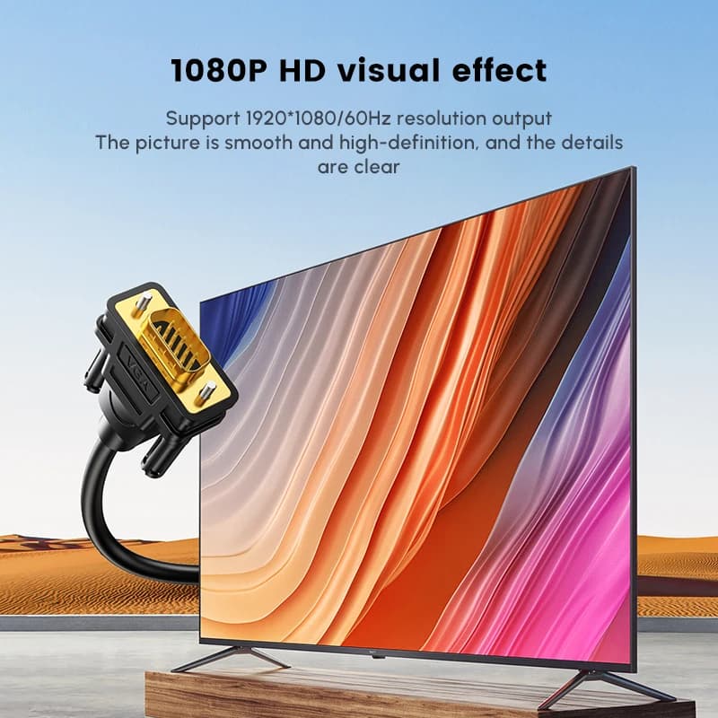 UGREEN DVI-D 24+1 to VGA Cable Male to Male Digital Video Cable Gold Plated with Ferrite Cable
