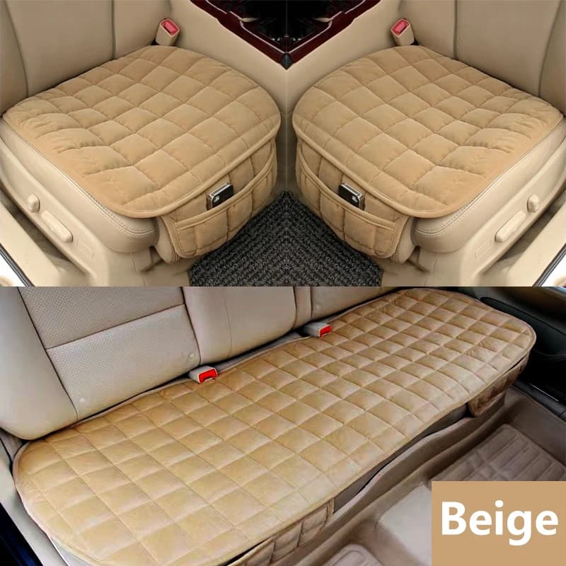 Universal Winter Car Seat Cover Warm Plush Cushion Short Soft With Pocket For Most Cars