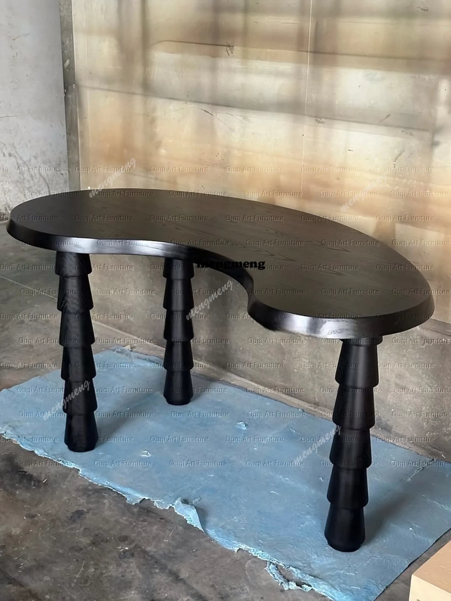 Medieval solid wood special-shaped cashew table household desk writing table designer special-shaped long table