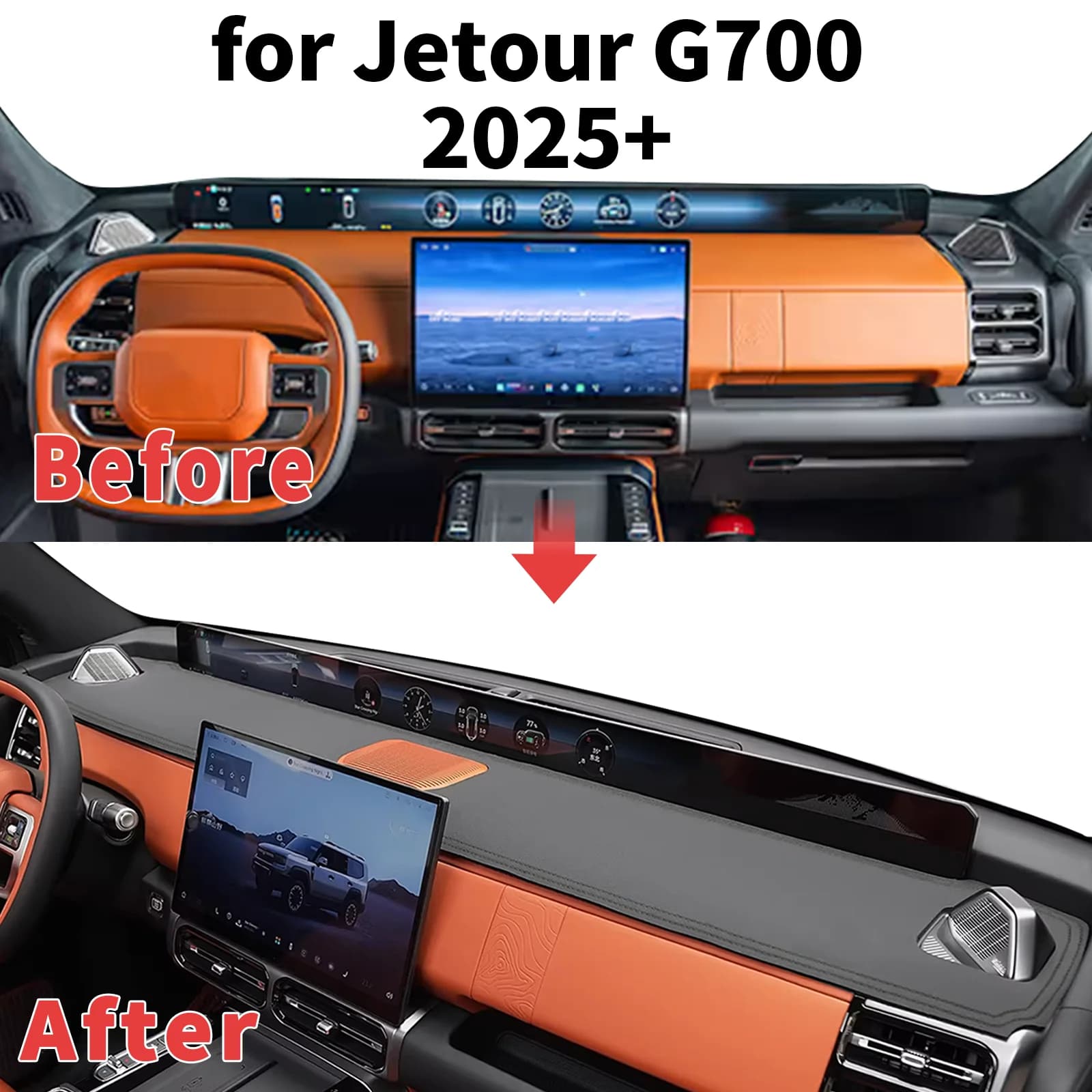 Fit for Jetour G700 2025 2026 Dashboard Cover Sun Shade Protector Dashmat Anti-Glare UV Block Carpet Mat Automotive Dash Mat