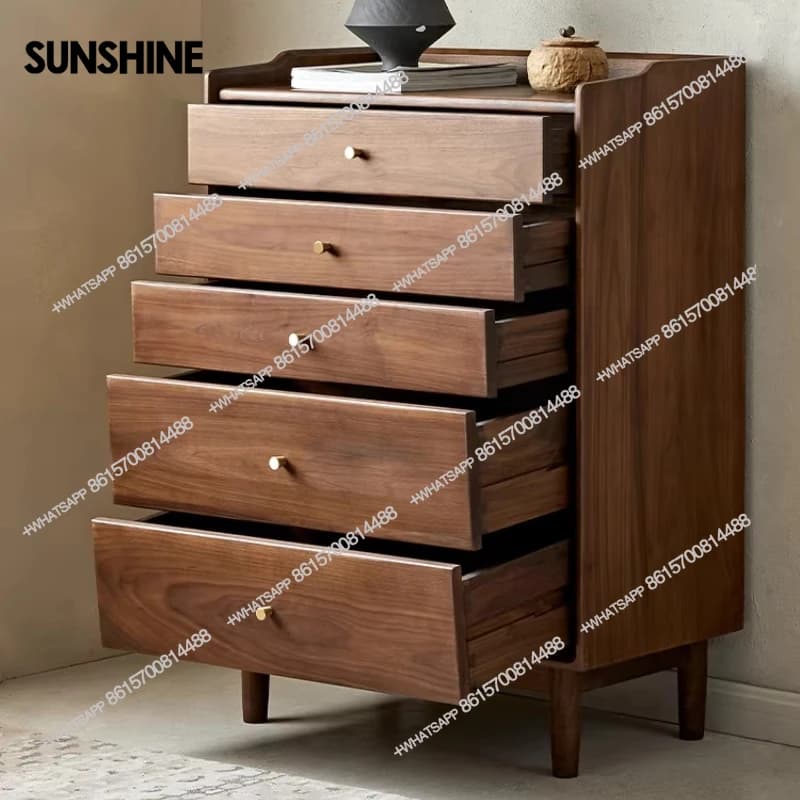North American black walnut solid wood chest of drawers living room simple modern chest of drawers