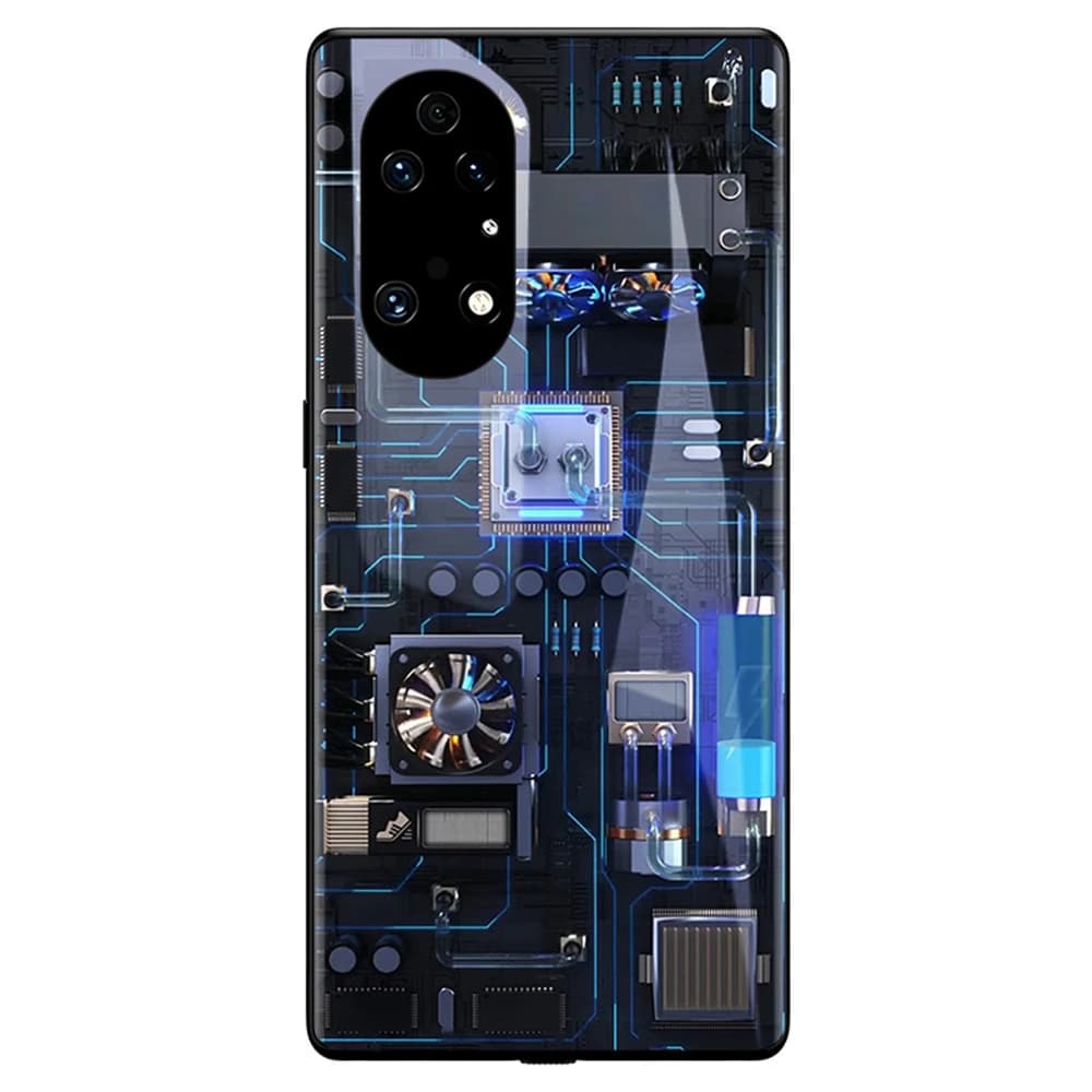 Luxury Mechanical Chip Sound Control LED Flash Cases Luminous Glass Cover For Samsung S25 S24 S23 S22 S21 S20 FE Plus Ultra A54