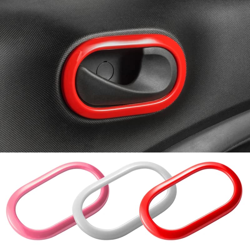 Car Interior Door Handle Panel Trim Cover Inner Door Bowl Decoration Frame Sticker for Smart 453 Fortwo Forfour Auto Accessories