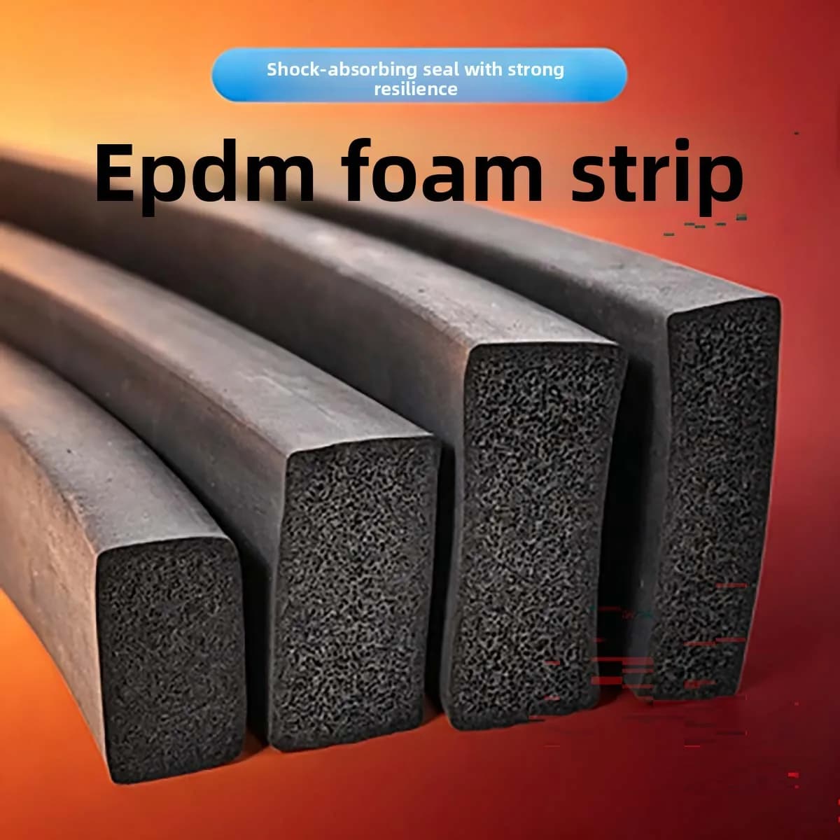 EPDM Foam Rubber Strip, Black Sponge Seal Strip, Anti-collision Weather Seal for Marine Watertight Door