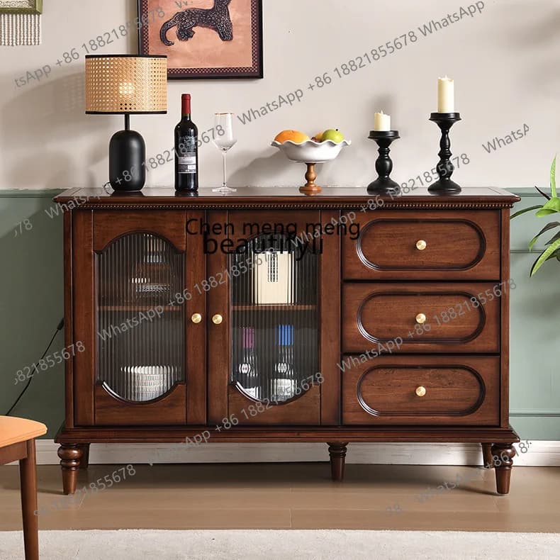 X  Solid wood dining side, wine cabinet dining room living room display, storage cabinet bathroom