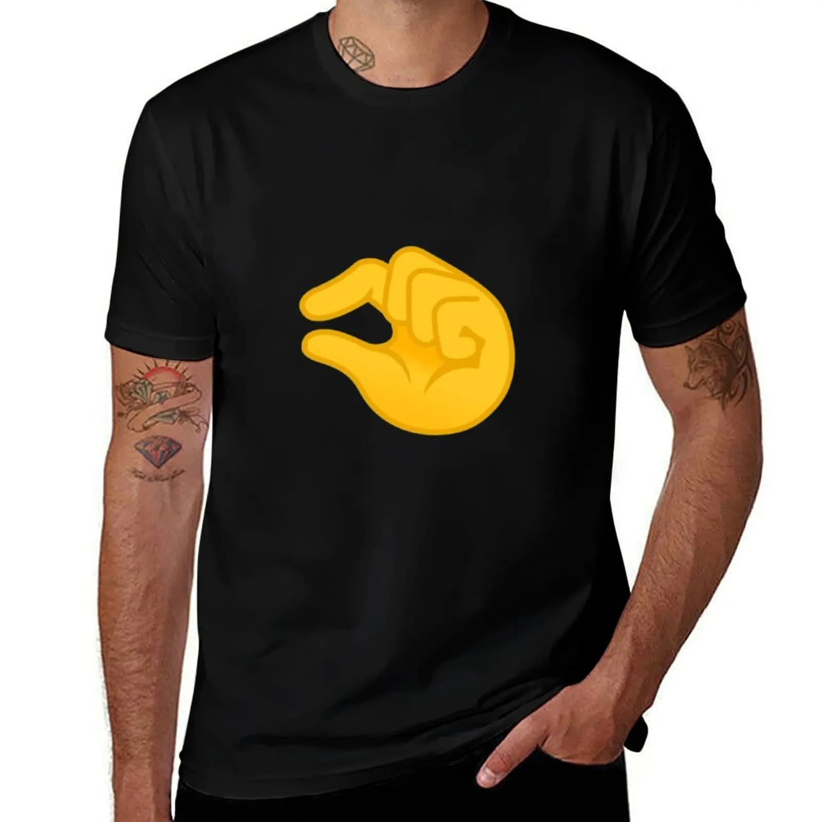 Pinching Hand Emoji T-Shirt t shirts for man graphic funny man t shirts cotton t shirt man designer T-Shirt