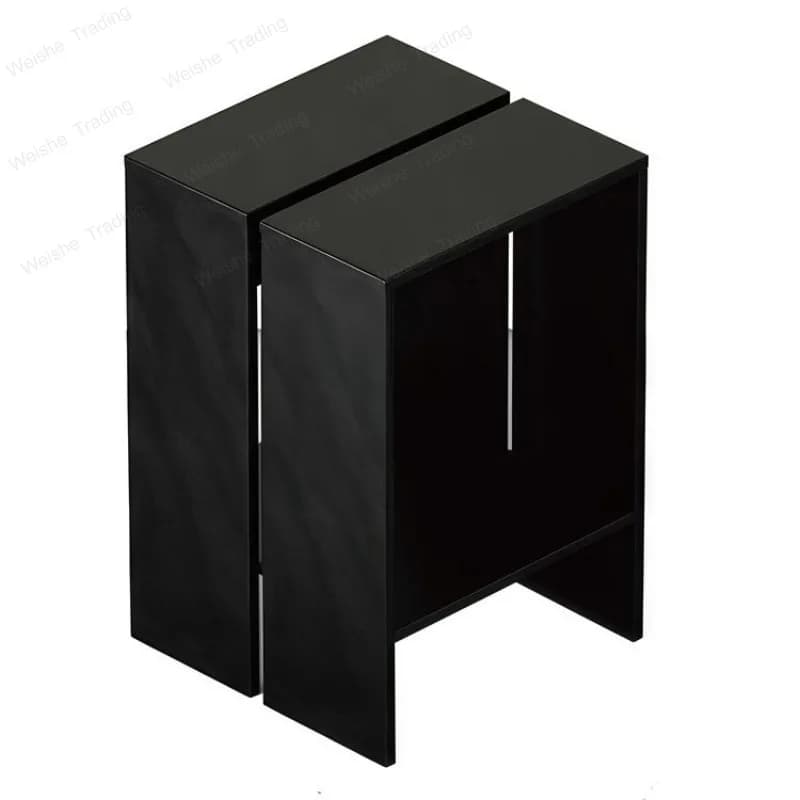 Wabi Sanfeng bedside table, black solid wood edge, light luxury sofa side cabinet, corner few, minimalist creative and simple