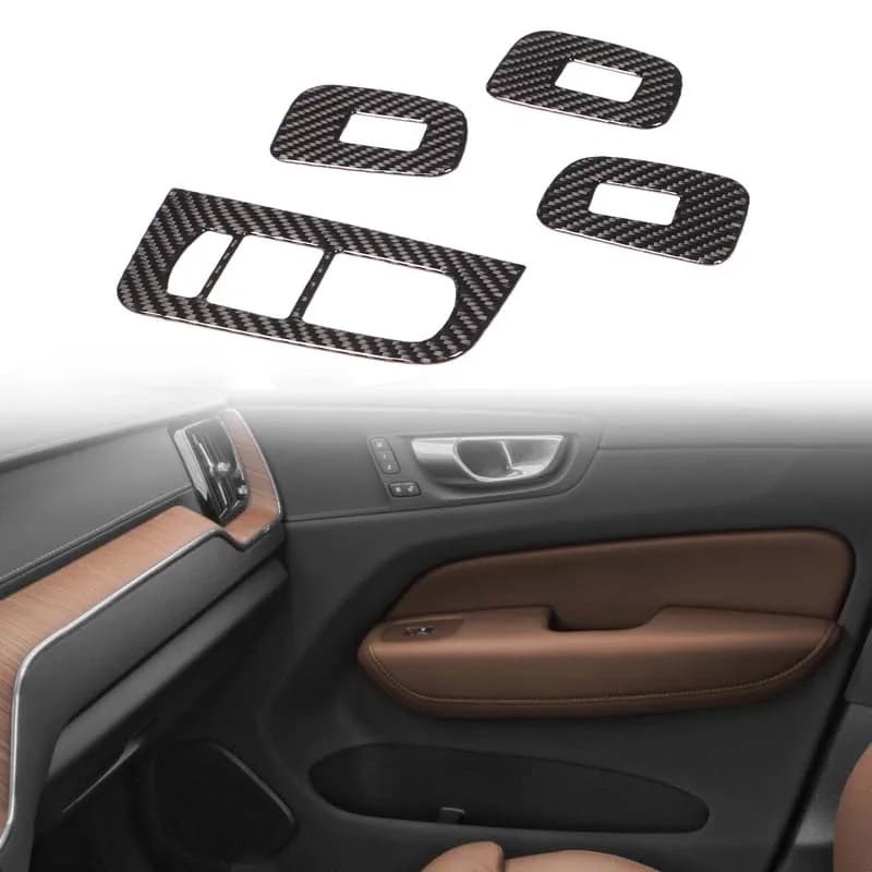 Door Window Control Button Panel Decal Window Lift Switch Button Frame Trim Sticker Car Accessories For Volvo XC60 Y26 2018-2025